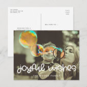 Schattig script Vrolijke wensen Vakantie foto Briefkaart (Voorkant / Achterkant)