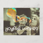 Schattig script Vrolijke wensen Vakantie foto Briefkaart (Voorkant)