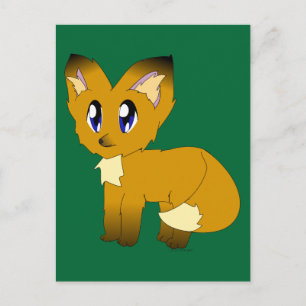 Schattig scruffy kleine vos briefkaart
