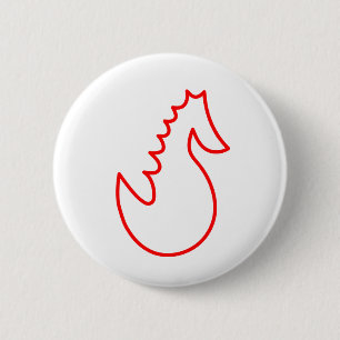 Schattig Searhorse Ronde Button 5,7 Cm