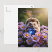 Schattig september egeltje met saffierhart briefkaart (Voorkant / Achterkant)