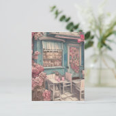 Schattig Shabby Chic Coffee Shop Briefkaart (Staand voorkant)