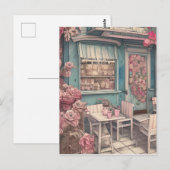 Schattig Shabby Chic Coffee Shop Briefkaart (Voorkant / Achterkant)