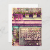 Schattig Shabby Chic Coffee Shop Graphic Bedankkaart (Voorkant / Achterkant)