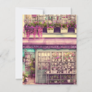 Schattig Shabby Chic Coffee Shop Graphic Bedankkaart