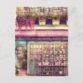 Schattig Shabby Chic Coffee Shop Graphic Briefkaart (Voorkant)