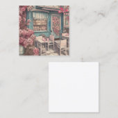 Schattig Shabby Chic Coffee Shop Vierkante Visitekaartje (Voorkant / Achterkant)