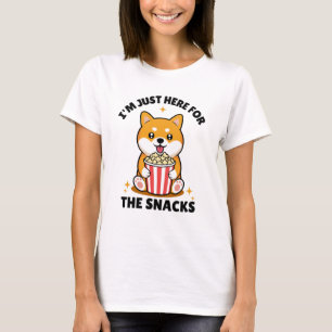 Schattig Shiba Inu Alleen Maar Hier voor de Snacks T-shirt