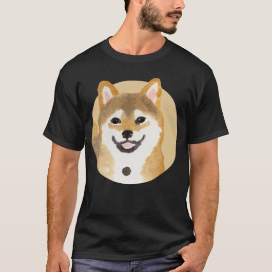 Schattig Shiba Inu Hond Japans Schilderen Minimaal T-shirt (Voorkant)