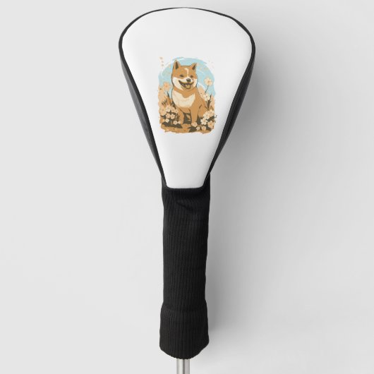 Schattig Shiba Inu T-shirt Art Print met Graphic Golfheadcover (Voorkant)