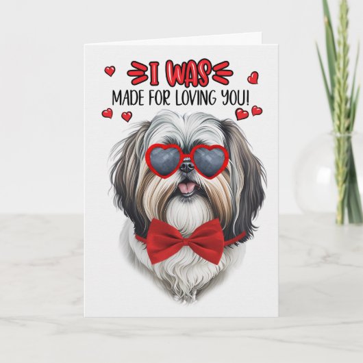 Schattig Shih Tzu Dog gemaakt voor het houden van  Feestdagen Kaart (Voorkant)