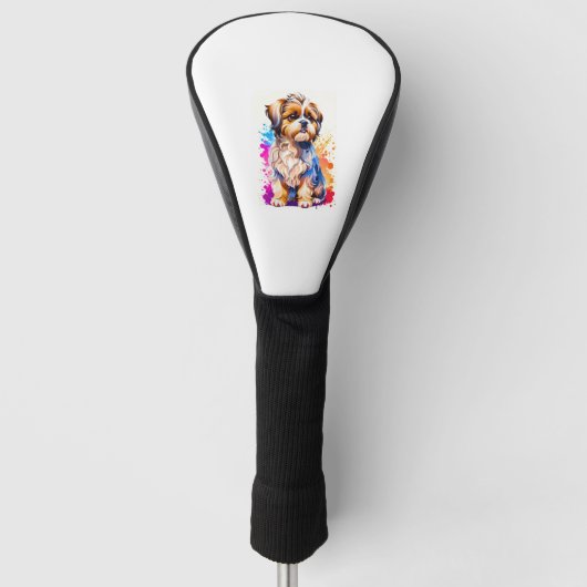 Schattig Shih Tzu Golfheadcover (Voorkant)