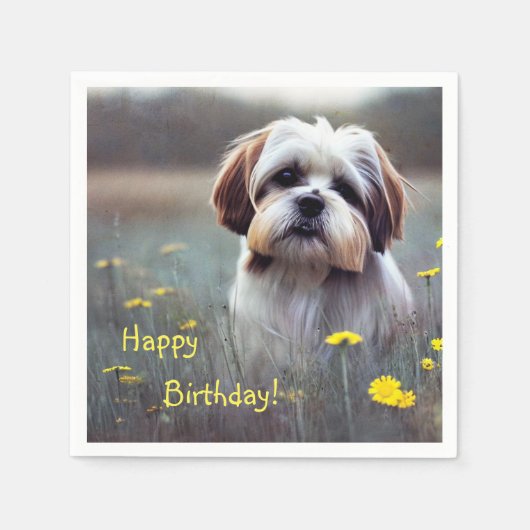 Schattig Shih Tzu Paper Napkins Servet (Voorkant)