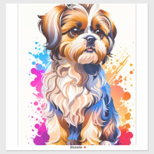 Schattig Shih Tzu Sticker (Vel)