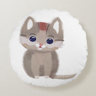 Schattig simpelt katje rond kussen