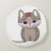 Schattig simpelt katje rond kussen (Achterkant)