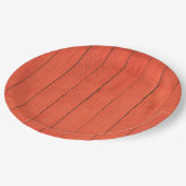 Schattig Sinaasappel Woodgrain  Papieren Bordje (Gekanteld)