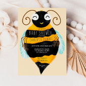 Schattig sinaasappel zwarte strepen hommel baby sh kaart