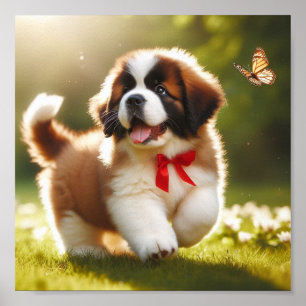 schattig sint bernard puppy poster