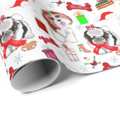 Schattig sjiitisch kerstpatroon met tzu cadeaupapier (Rol Hoek)