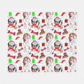 Schattig sjiitisch kerstpatroon met tzu fleece deken (Voorkant (Horizontaal))