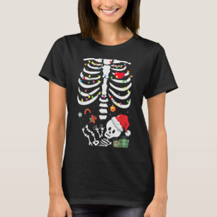 Schattig Skelet Baby Kerst Materniteit Moeder Zwan T-shirt