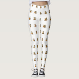 Schattig skelet kat met pompoen  leggings