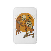 Schattig skelet knuffelt kat gotisch Halloween ont Badmat (Voorkant Verticaal)
