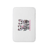 Schattig Skeleton Cat Familie met Bubble Gum Fun H Badmat (Voorkant Verticaal)