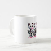 Schattig Skeleton Cat Familie met Bubble Gum Fun H Koffiemok (Voorkant links)