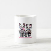 Schattig Skeleton Cat Familie met Bubble Gum Fun H Koffiemok (Center)