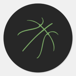 Schattig sketll sportontwerp met groene kleur ronde sticker