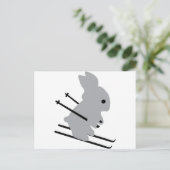 schattig skibunny sneeuwskiën briefkaart (Staand voorkant)