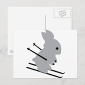 schattig skibunny sneeuwskiën briefkaart (Voorkant / Achterkant)