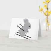 schattig skibunny sneeuwskiën kaart (Gele Bloem)
