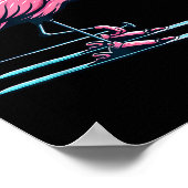 Schattig skiflamingontwerp wintersporten poster (Hoek)