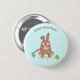Schattig Slaap Konijn Konijn Blauw Ronde Button 5,7 Cm