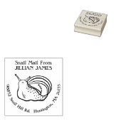 Schattig slakkenpost retouradres rubberstempel (Gestempeld)