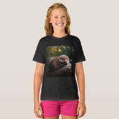 Schattig slapen Otter T Shirt - Schattig Dier Shir (Voorkant volledig)