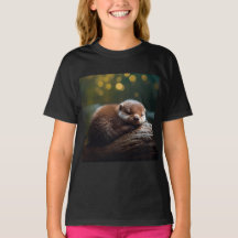 Schattig slapen Otter T Shirt - Schattig Dier Shir
