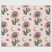 Schattig slapen Panda Beer Fairy bloemenpatroon Cadeaupapier (Vlak)