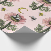 Schattig slapen Panda Beer Fairy bloemenpatroon Cadeaupapier (Hoek)