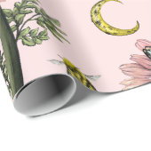 Schattig slapen Panda Beer Fairy bloemenpatroon Cadeaupapier (Rol Hoek)