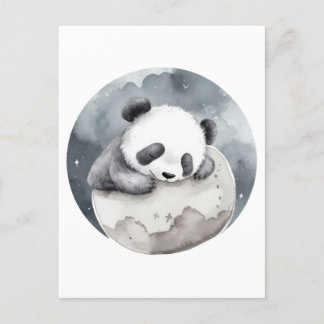 Schattig Slapen Waterverf Baby Panda Briefkaart