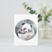 Schattig Slapen Waterverf Baby Panda Briefkaart (Staand voorkant)