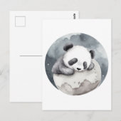 Schattig Slapen Waterverf Baby Panda Briefkaart (Voorkant / Achterkant)