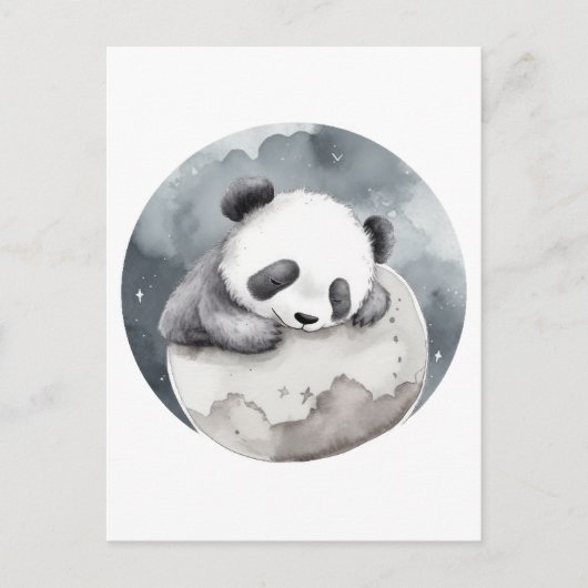 Schattig Slapen Waterverf Baby Panda Briefkaart (Voorkant)