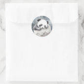 Schattig Slapen Waterverf Baby Panda Ronde Sticker (Tas)