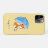 Schattig slapend klein vosje onder paraplu Case-Mate iPhone case (Achterkant (horizontaal))