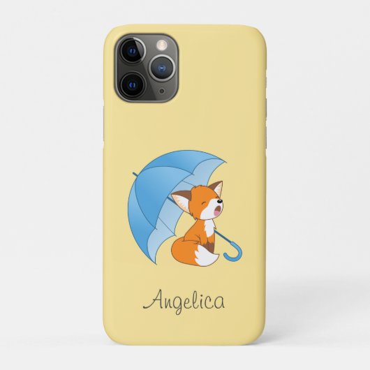 Schattig slapend klein vosje onder paraplu Case-Mate iPhone case (Achterkant)